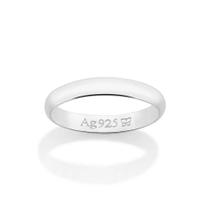 Aliança de namoro fina prata 925 casamento ou noivado anel de compromisso rommanel unissex lisa meia cana 810208