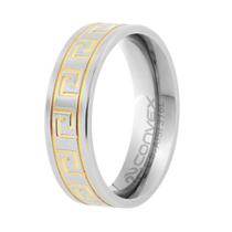 Aliança de Namoro Greek 6,5mm com Filete Gold IPG Aliança de Namoro Greek 6,5mm com Filete Gold IPG