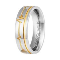 Aliança de Namoro Heart Beat Feel 6mm com Filete Gold IPG Aliança de Namoro Heart Beat Feel 6mm com Filete Gold IPG