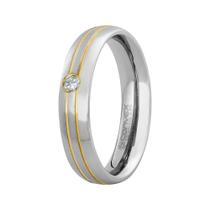 Aliança de Namoro Lisboa 5mm Filete Central Duplo