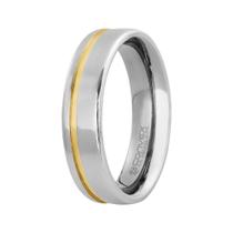 Aliança de Namoro Londres 6mm com Filete Lateral Gold IPG