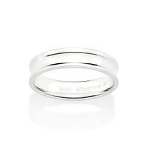 Aliança de namoro prata 925 casamento ou noivado anel de compromisso rommanel unissex 5 mm abaulada 810253