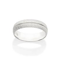 Aliança de namoro prata 925 casamento ou noivado anel de compromisso rommanel unissex 5 mm diamantada friso 810217