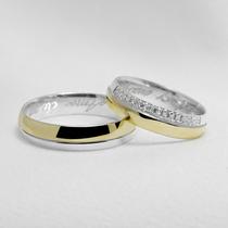 Alianca De Noivado E Casamento Revestida Em Ouro 5mm Diana - Par Alianca De Noivado E Casamento Revestida Em Ouro 5mm Diana - Par