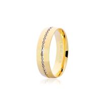 Aliança De Ouro 18K com 10 pontos de Diamante Anatômica 5 mm de largura Aliança De Ouro 18K com 10 pontos de Diamante Anatômica 5 mm de largura