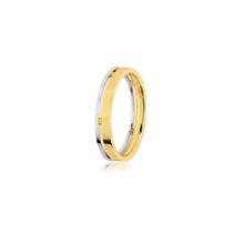Aliança de Ouro Amarelo e Branco 18K 3,5mm Aliança de Ouro Amarelo e Branco 18K 3,5mm