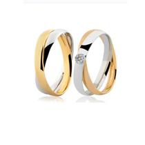 Aliança de Ouro Amarelo e Branco 18K 3mm