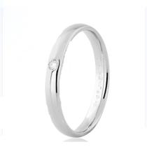 Aliança de Ouro Branco 18K 02 Pontos de Diamante Aliança de Ouro Branco 18K 02 Pontos de Diamante