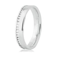 Aliança de Ouro Branco 18K 50 Pontos de Diamante Aliança de Ouro Branco 18K 50 Pontos de Diamante