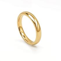 Aliança de Tungstênio Ouro 18K 3mm tradicional anatômica