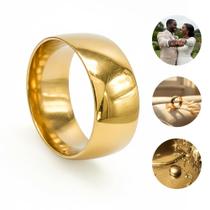 Aliança de Tungstênio Ouro 18K 8mm tradicional anatômica Aliança de Tungstênio Ouro 18K 8mm tradicional anatômica