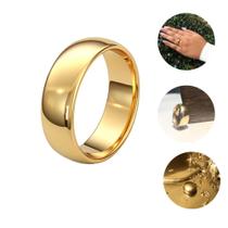Aliança de Tungstênio Ouro 18K 8mm tradicional anatômica