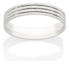 Aliança Diamantada De 4 Mm Com 3 Frisos Lis 810232 Aliança Diamantada De 4 Mm Com 3 Frisos Lis 810232