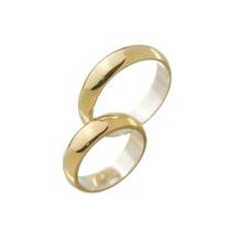 Aliança Dourada Com Revestimento em Prata 925 Tradicional 5MM