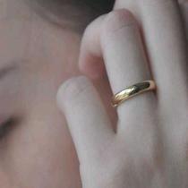 Aliança dourada de compromisso clássica fina de 3mm em aço inoxidável anel de namoro