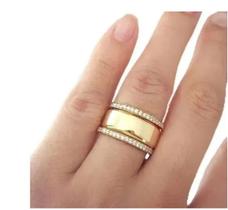 Aliança e 2 Anéis Aparador de Aliança Banhado A Ouro 18k -03 Peças Aliança e 2 Anéis Aparador de Aliança Banhado A Ouro 18k -03 Peças