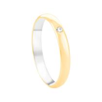 Aliança em Ouro 10k e Aço Antialérgico 3,5MM com Zircônias - AU10285 Aliança em Ouro 10k e Aço Antialérgico 3,5MM com Zircônias - AU10285