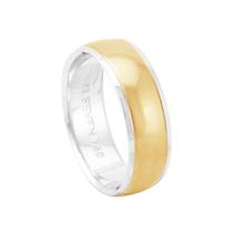 Aliança em Ouro 18K Masculina Bicolor - AU9018