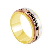 Aliança em Ouro 18K Masculino Tricolor Forever - AU4060