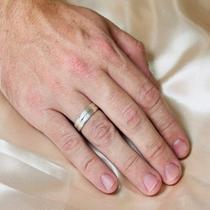 Aliança em Prata 6mm Fosca com Frisos Polidos Preciosa