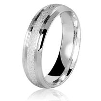 Aliança em Prata De Lei 5 mm com Centro Jateado