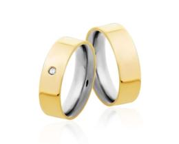 Aliança envelopada ouro com aço cirurgico 4 mm