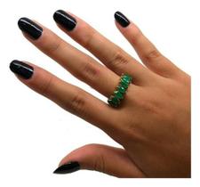 Aliança Esmeralda Natural Navetes 3,5 X 7 milímetros Ouro 18K 21437 K1120