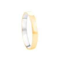 Aliança Feminina 3MM em Aço e Ouro 10K - AU14592