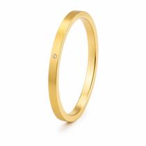 Aliança Feminina Aço Inox Dourada 2mm Fina c/ Micro Zircônia Tamanho:16 Aliança Feminina Aço Inox Dourada 2mm Fina c/ Micro Zircônia Tamanho:16