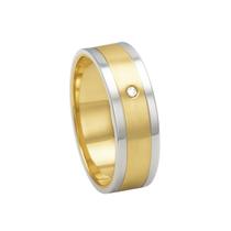 Aliança Feminina Bicolor 6MM em Ouro 18K com Diamante - AU1182 Aliança Feminina Bicolor 6MM em Ouro 18K com Diamante - AU1182