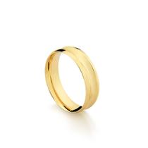 Aliança Feminina Côncava em Ouro 18k Amarelo com 5,0 mm