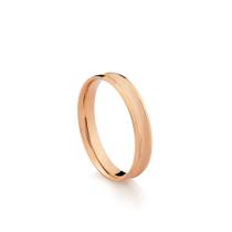 Aliança Feminina Côncava em Ouro 18k Rosé com 3,5 mm