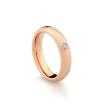 Aliança Feminina em Ouro 18K Rosé com Diamante 5,0mm