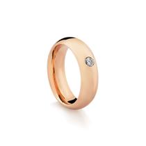 Aliança Feminina em Ouro 18K Rosé com Diamante 6,0mm