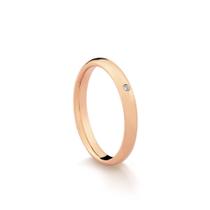 Aliança Feminina em ouro Rosé 18K com Diamante 3,0mm