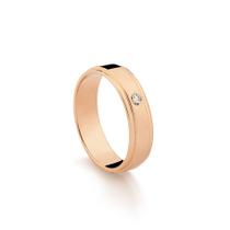 Aliança Feminina em Ouro Rosé 18k com Diamante 5,0mm