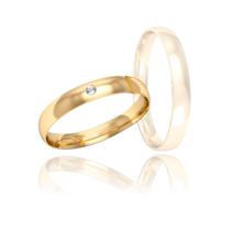 Aliança Feminina fina de Casamento 3mm Ouro 18K -Lyon