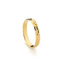 Aliança Feminina Trabalhada em Ouro 18k Amarelo 3,0 mm