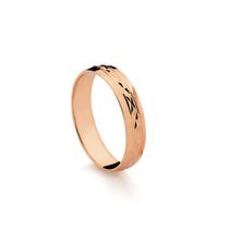 Aliança Feminina Trabalhada em Ouro Rosé 18k com 4,0 mm