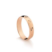 Aliança Feminina Trabalhada em Ouro Rosé 18k com 4,0 mm