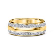 Aliança Firenze Em Ouro 18k E Diamantes 0,5 Ct