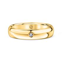 Aliança Genova Em Ouro 18k E Diamante 0,015 Ct