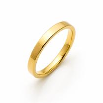 Aliança Lis Ouro 18k Banhada Casamento 3mm Tamanho:23