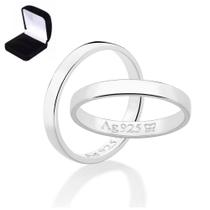 Aliança Lisa compromisso 3mm Rommanel prata 925 810205