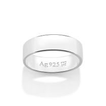 Aliança Lisa compromisso 5mm Rommanel prata 925 810206