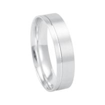 Aliança Masculina 5,5MM Reta em Ouro Branco 18K - AU14094