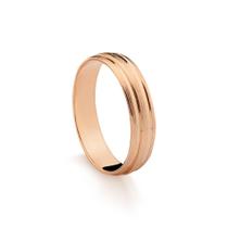 Aliança Masculina Granitada em Ouro Rosé 18k 5,0mm