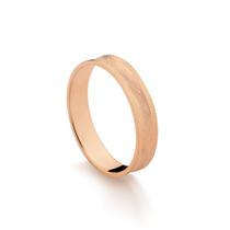 Aliança Masculina Trabalhada Côncava em Ouro 18k Rosé 4,0 mm