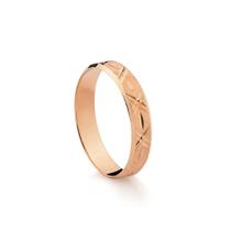 Aliança Masculina Trabalhada em Ouro 18k Rosé 4,0 mm