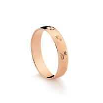 Aliança Masculina Trabalhada em Ouro Rosé 18k com 4,0 mm